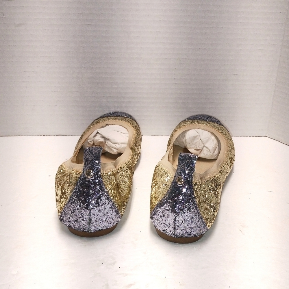 Vera Wang Gold & Silver Glitter Ballet Flats NWT | Designer Sparkle Flats Women’ - Picture 4 of 7